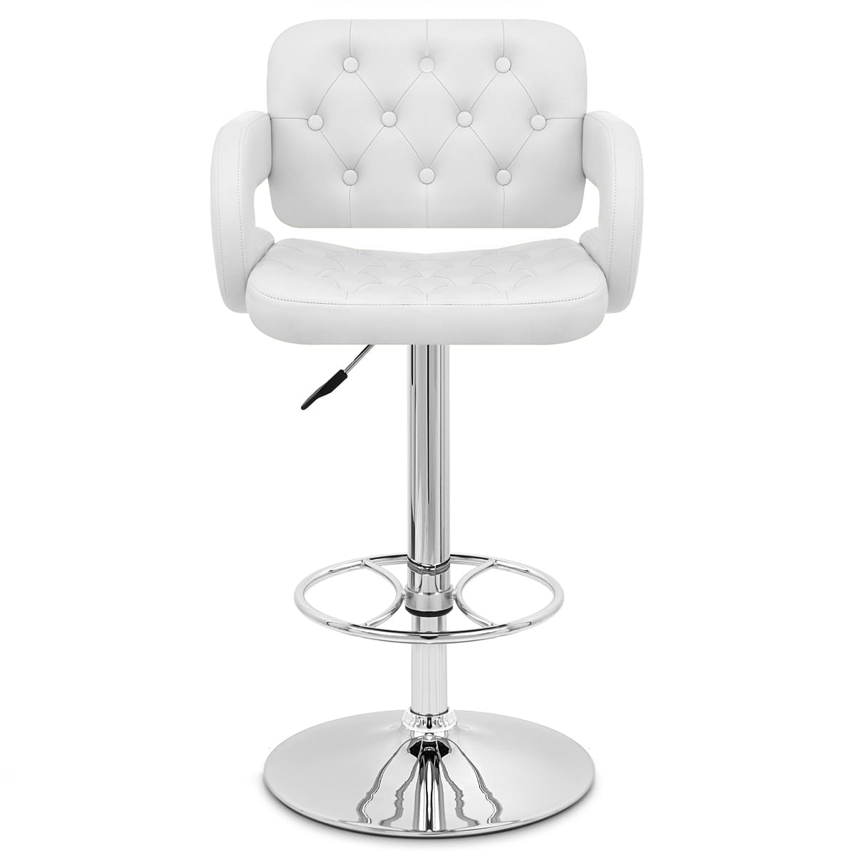 Sgabelli Ecopelle Cromato - Polaris Bianco