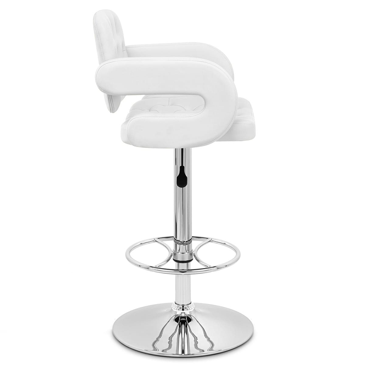 Sgabelli Ecopelle Cromato - Polaris Bianco