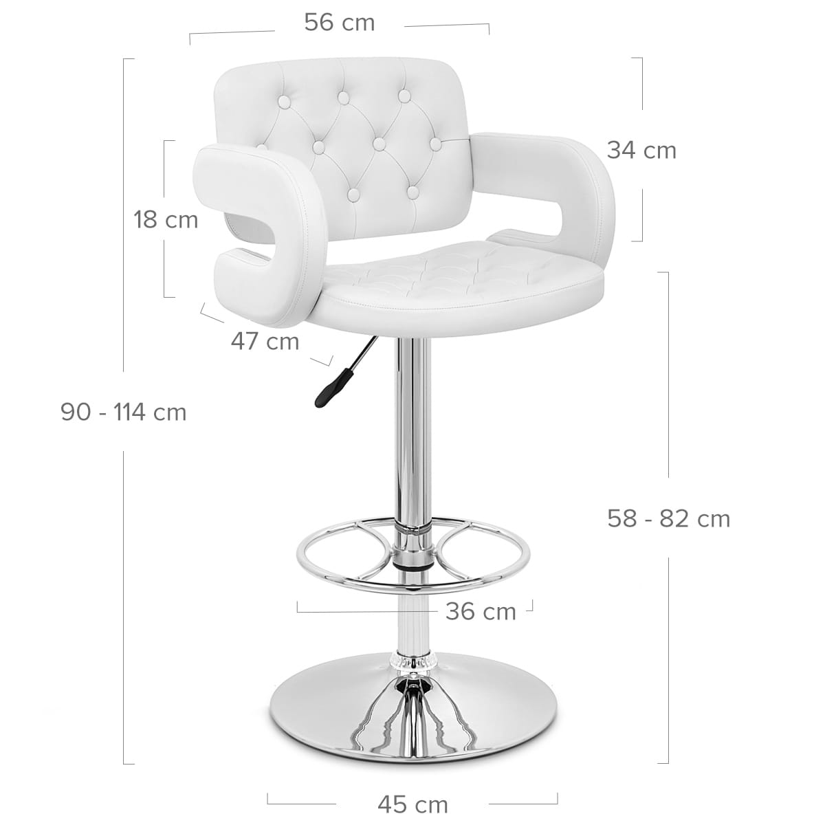 Sgabelli Ecopelle Cromato - Polaris Bianco