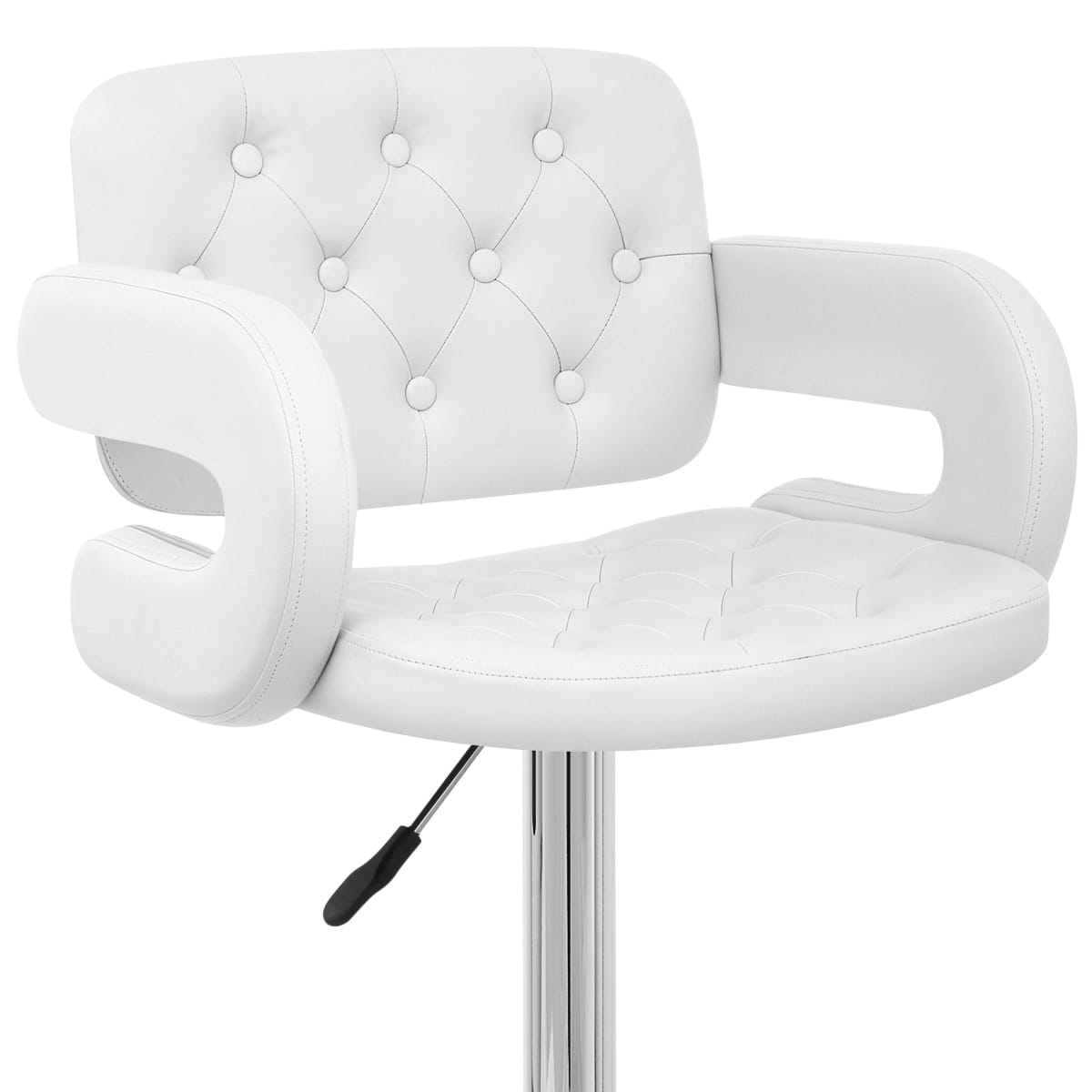 Sgabelli Ecopelle Cromato - Polaris Bianco