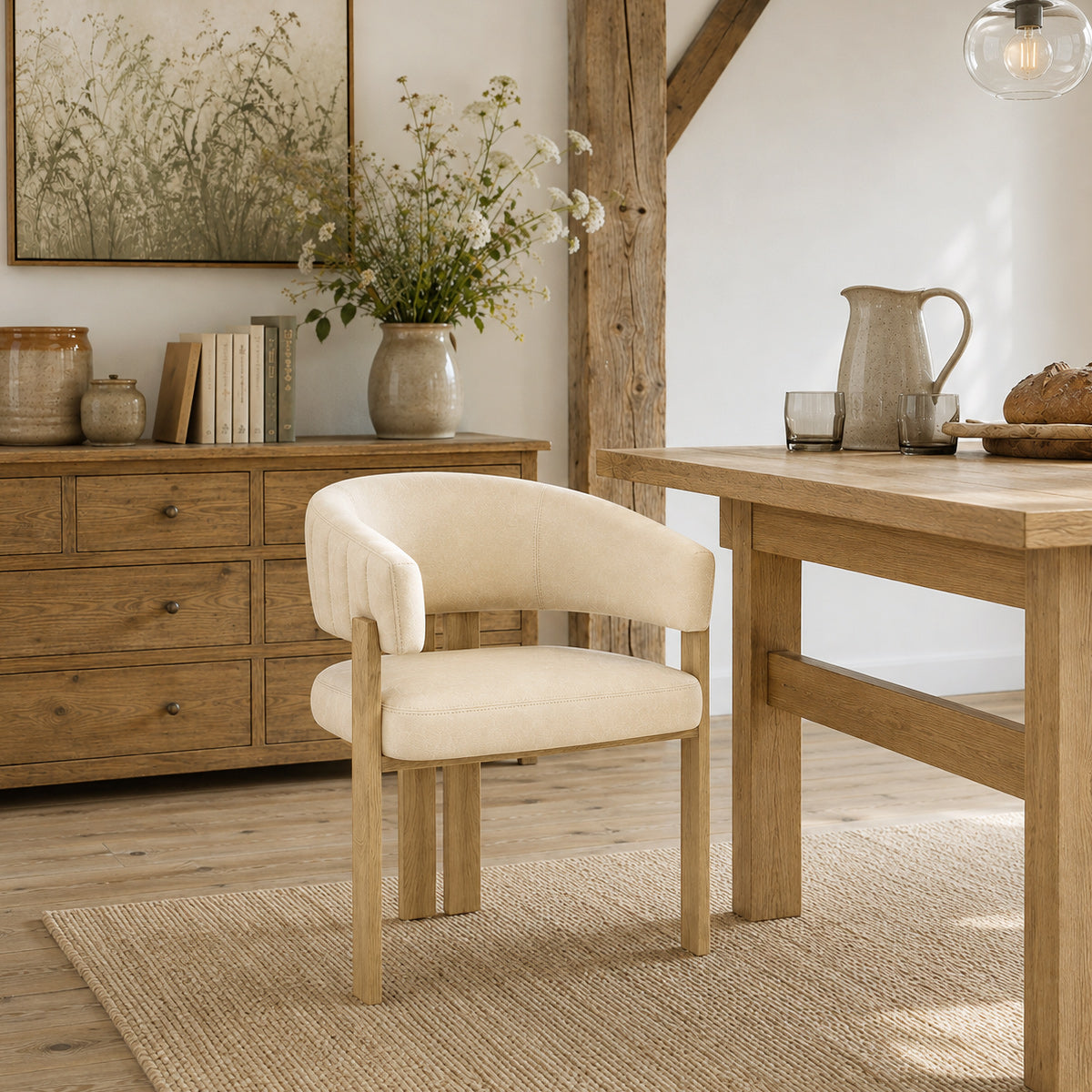 Sedia da pranzo Ecopelle Metallo - Polo Beige