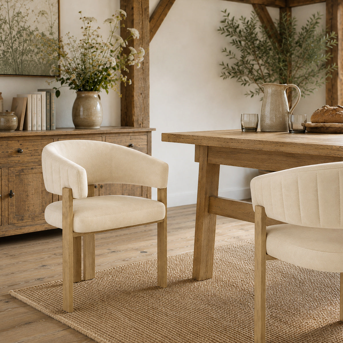 Sedia da pranzo Ecopelle Metallo - Polo Beige