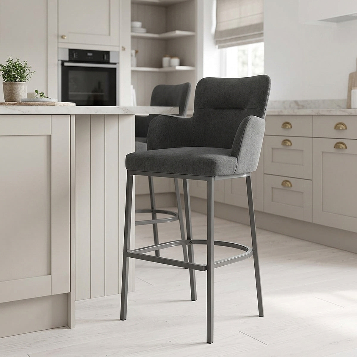 Sgabello Tessuto - Porter Grigio scuro