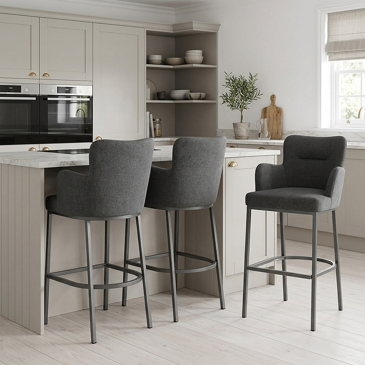Sgabello Tessuto - Porter Grigio scuro