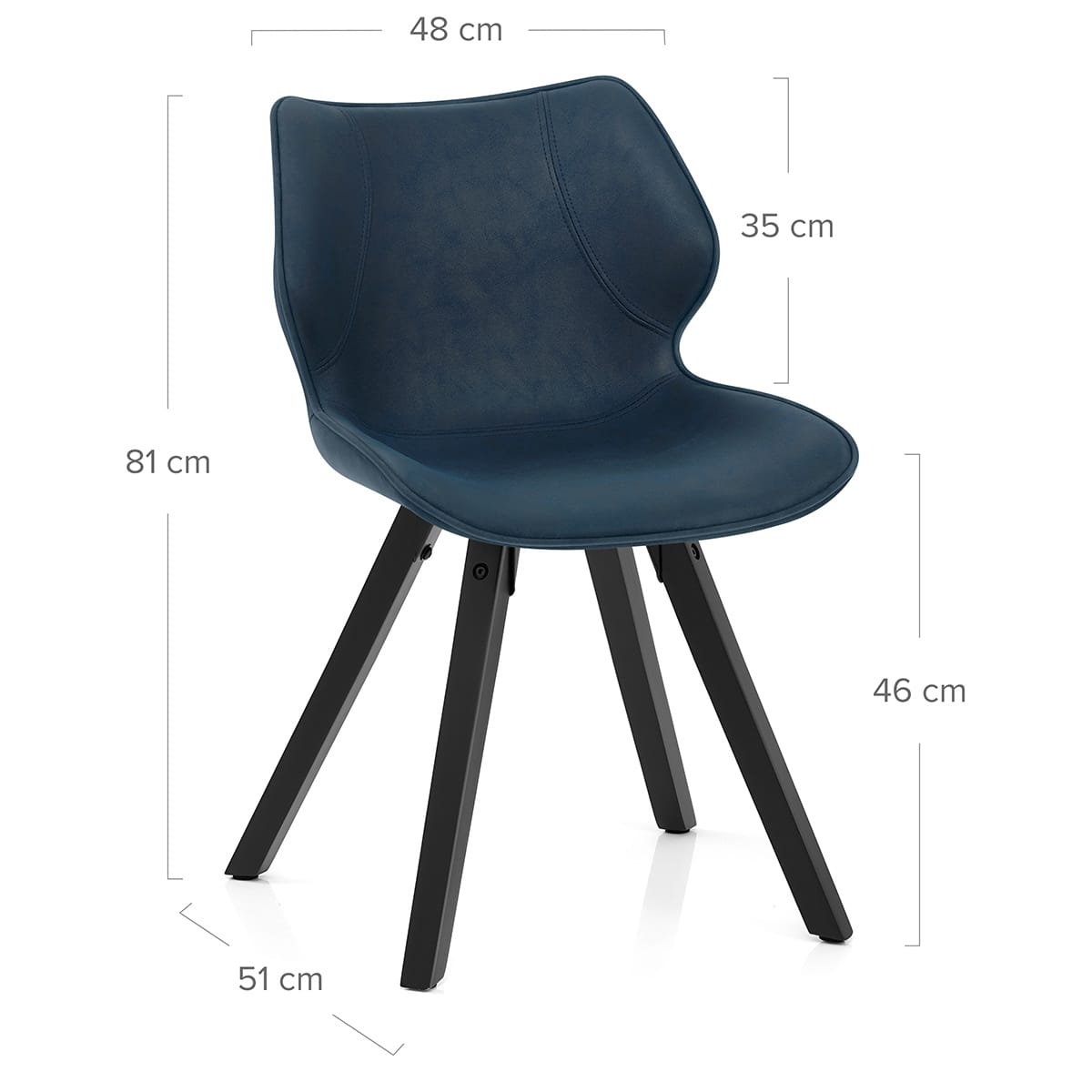 Sedia da Pranzo Ecopelle - Preston Blu