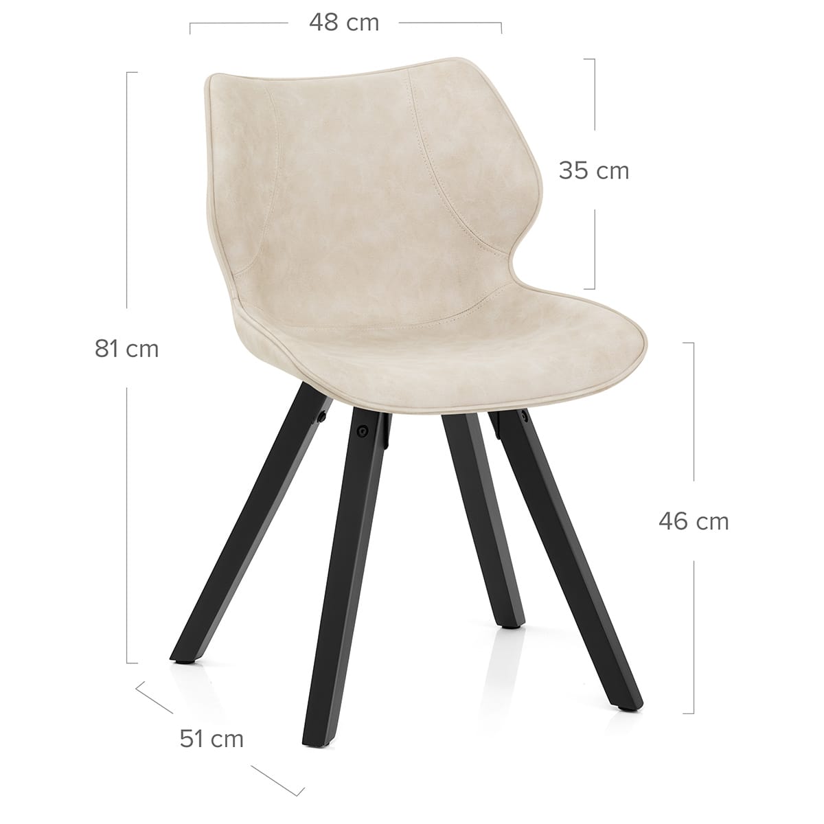 Sedia da Pranzo Ecopelle - Preston Crema
