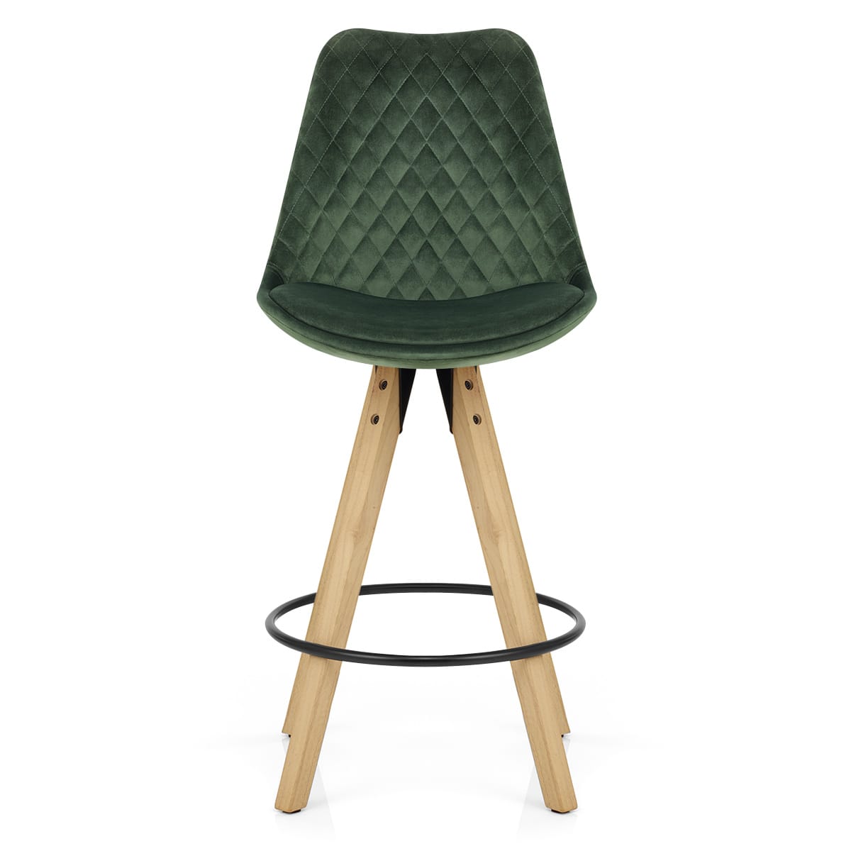 Sgabello Velluto Legno - Prism Verde