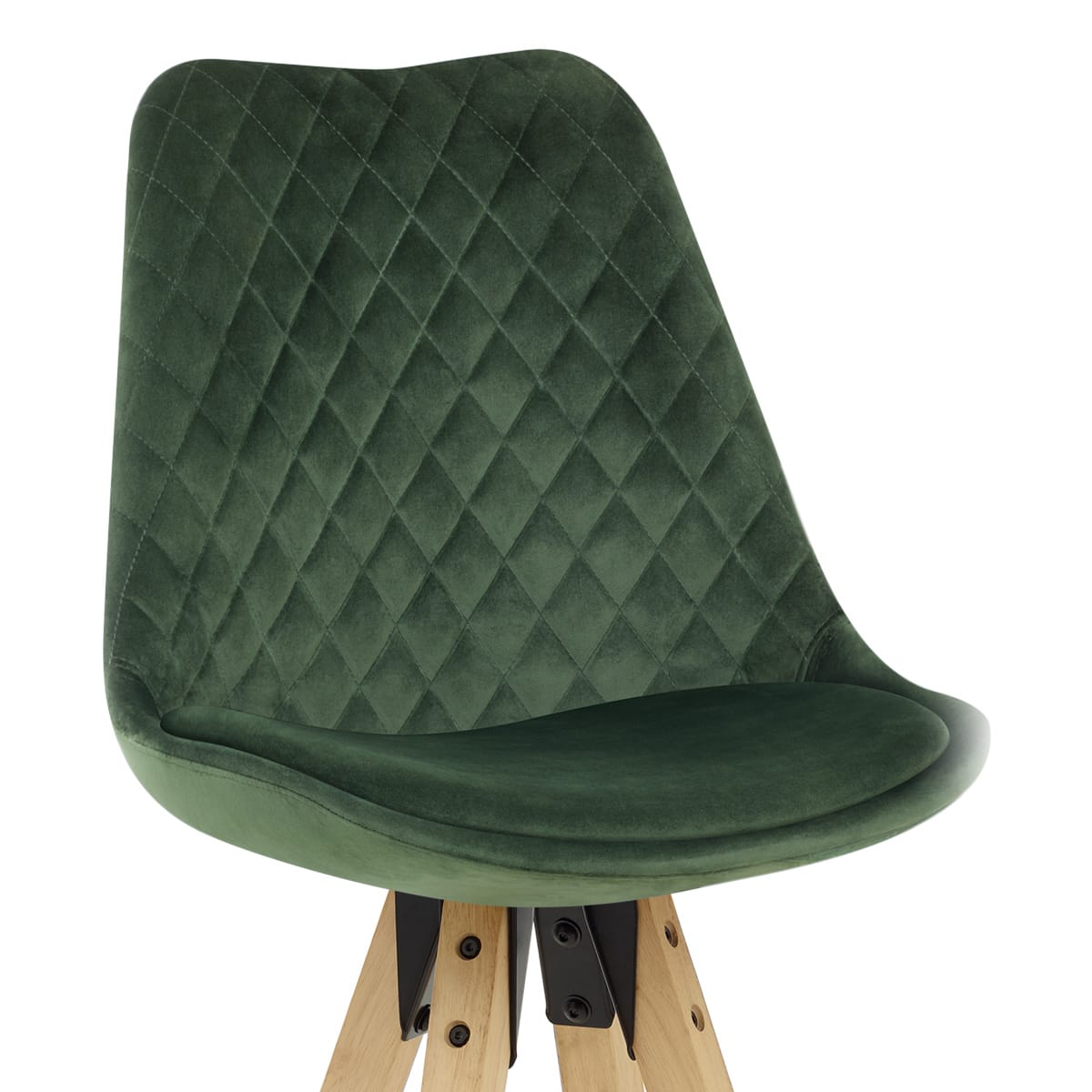 Sgabello Velluto Legno - Prism Verde