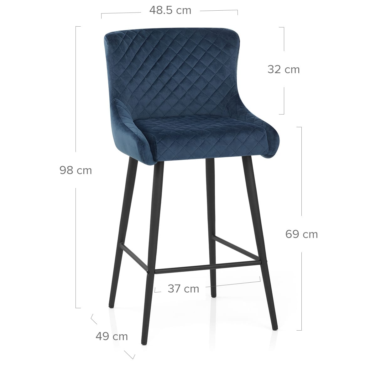 Sgabello Velluto - Provence Blu