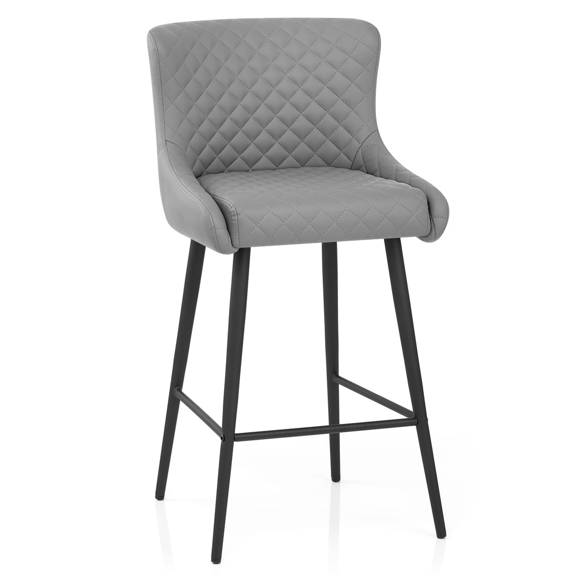 Sgabello Ecopelle Metallo - Provence Grigio