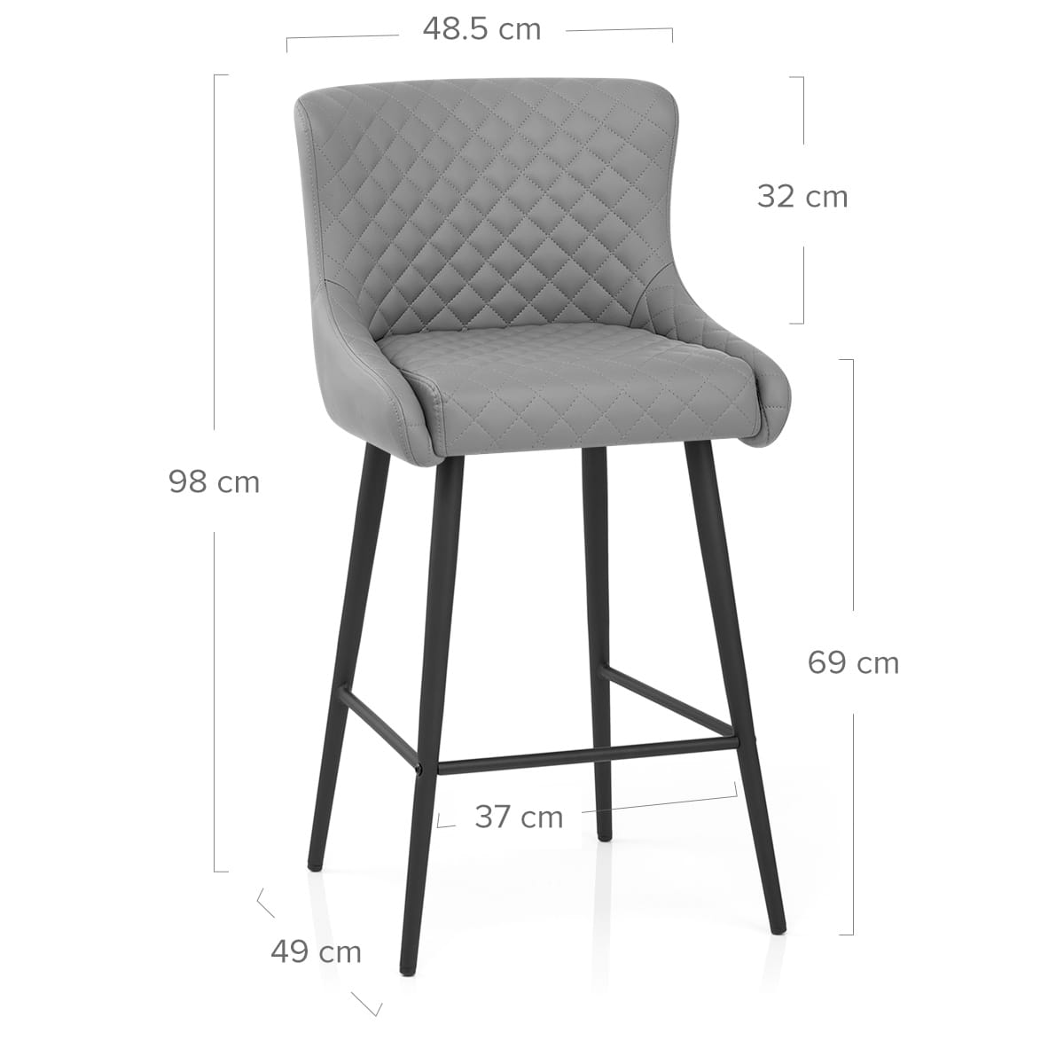 Sgabello Ecopelle Metallo - Provence Grigio