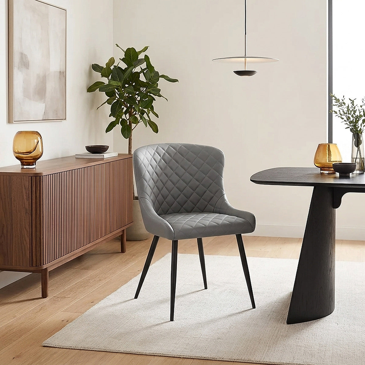 Sedia Ecopelle Metallo - Provence Grigio