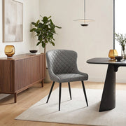 Sedia Ecopelle Metallo - Provence Grigio