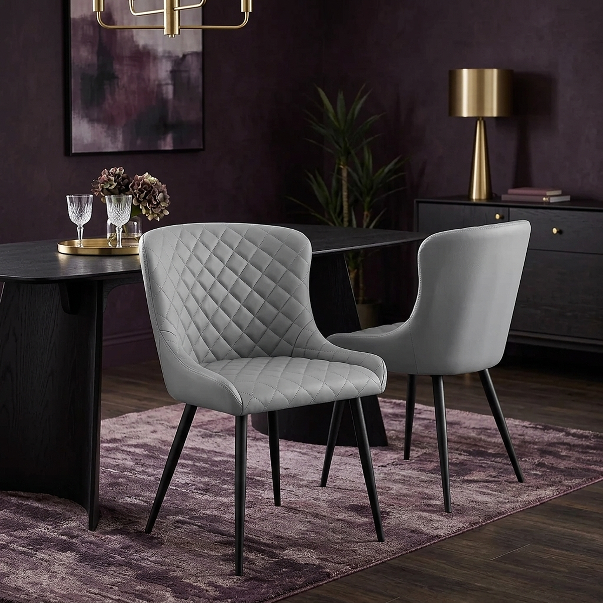 Sedia Ecopelle Metallo - Provence Grigio