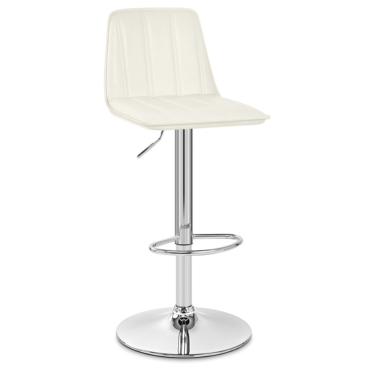 Sgabello Ecopelle Cromato - Pulse Crema