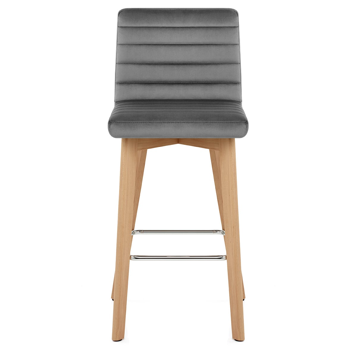 Sgabello Velluto Legno - Pure Grigio