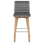 Sgabello Velluto Legno - Pure Grigio