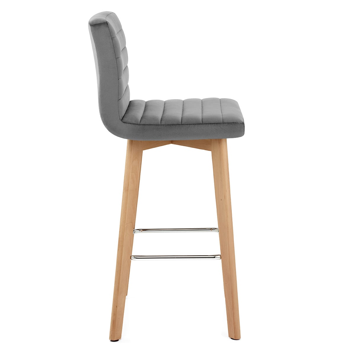 Sgabello Velluto Legno - Pure Grigio