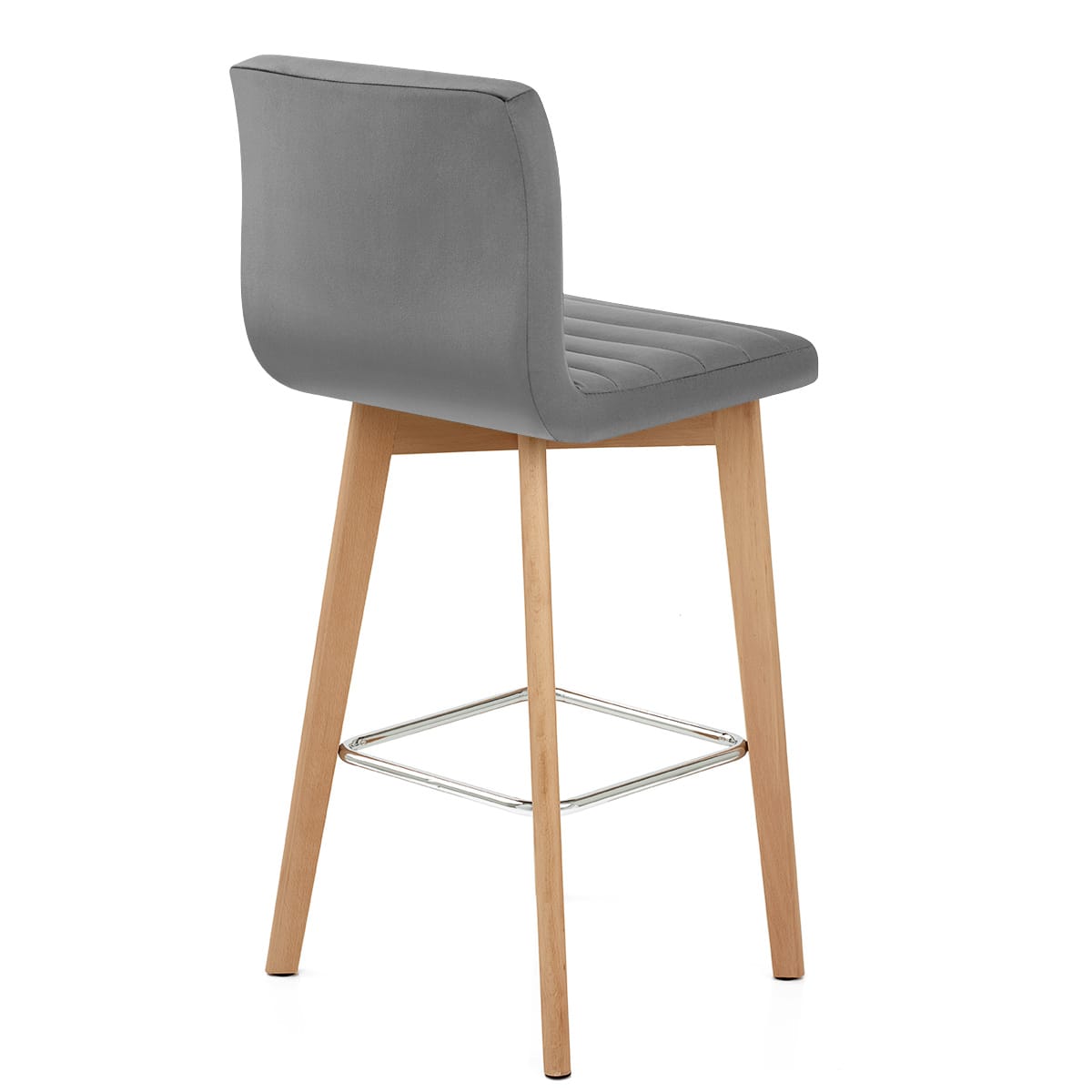 Sgabello Velluto Legno - Pure Grigio