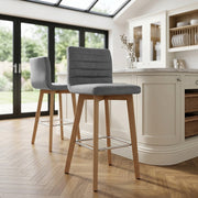 Sgabello Velluto Legno - Pure Grigio