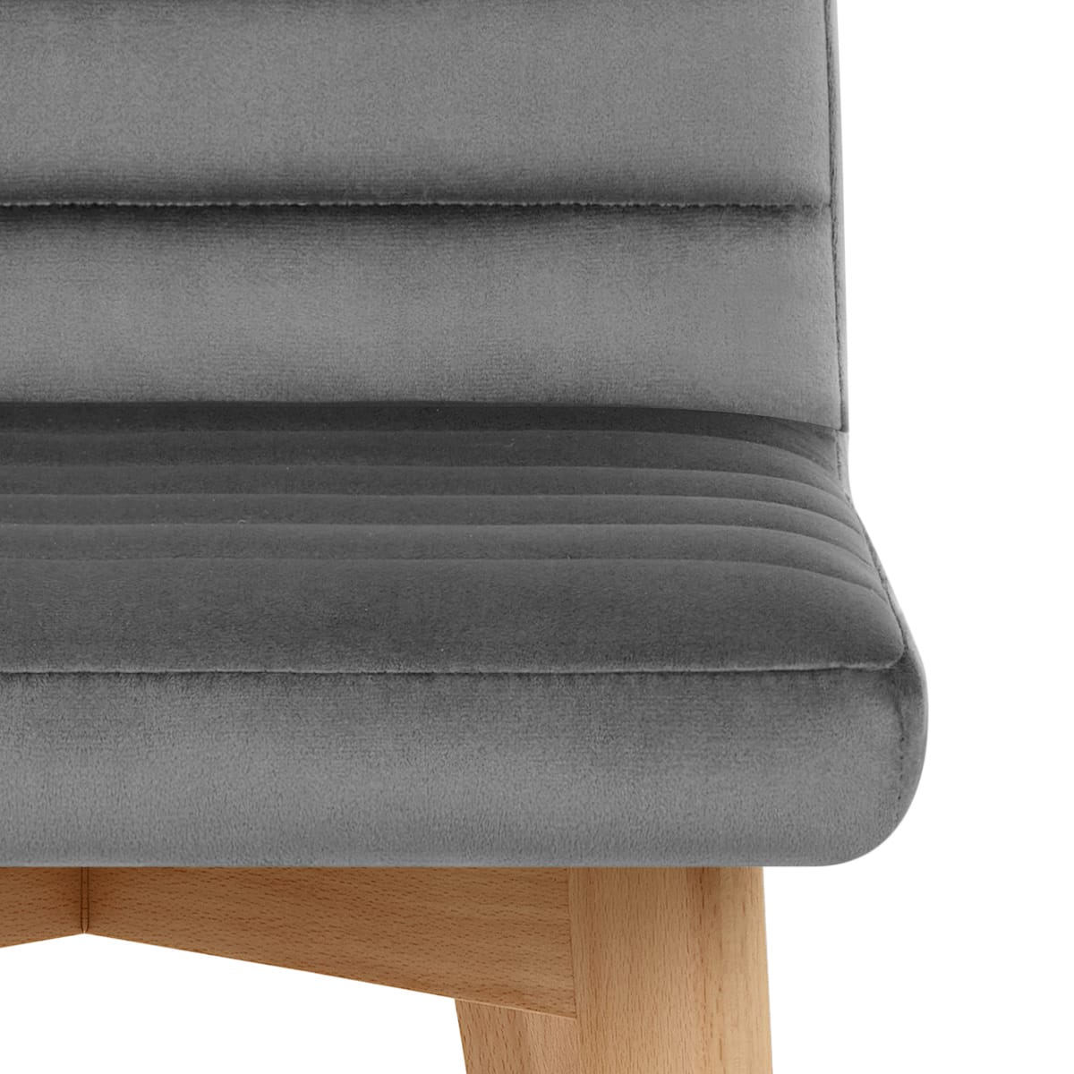 Sgabello Velluto Legno - Pure Grigio