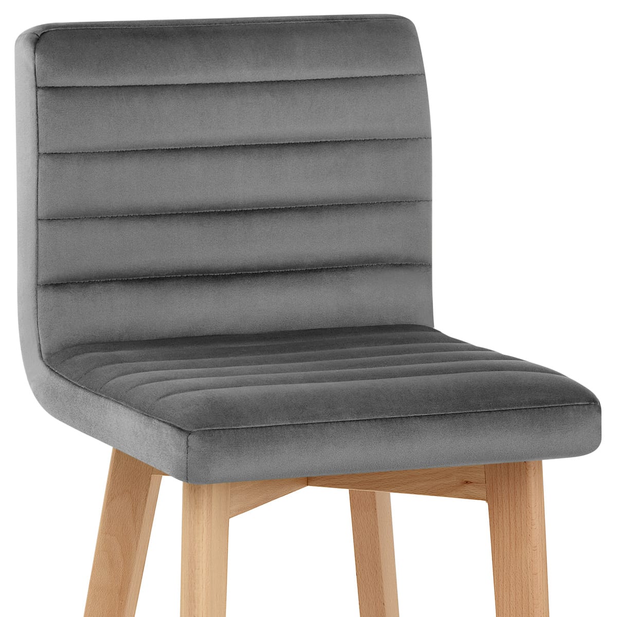 Sgabello Velluto Legno - Pure Grigio