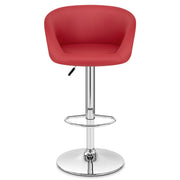 Sgabello Ecopelle Cromato - Eclipse Rosso