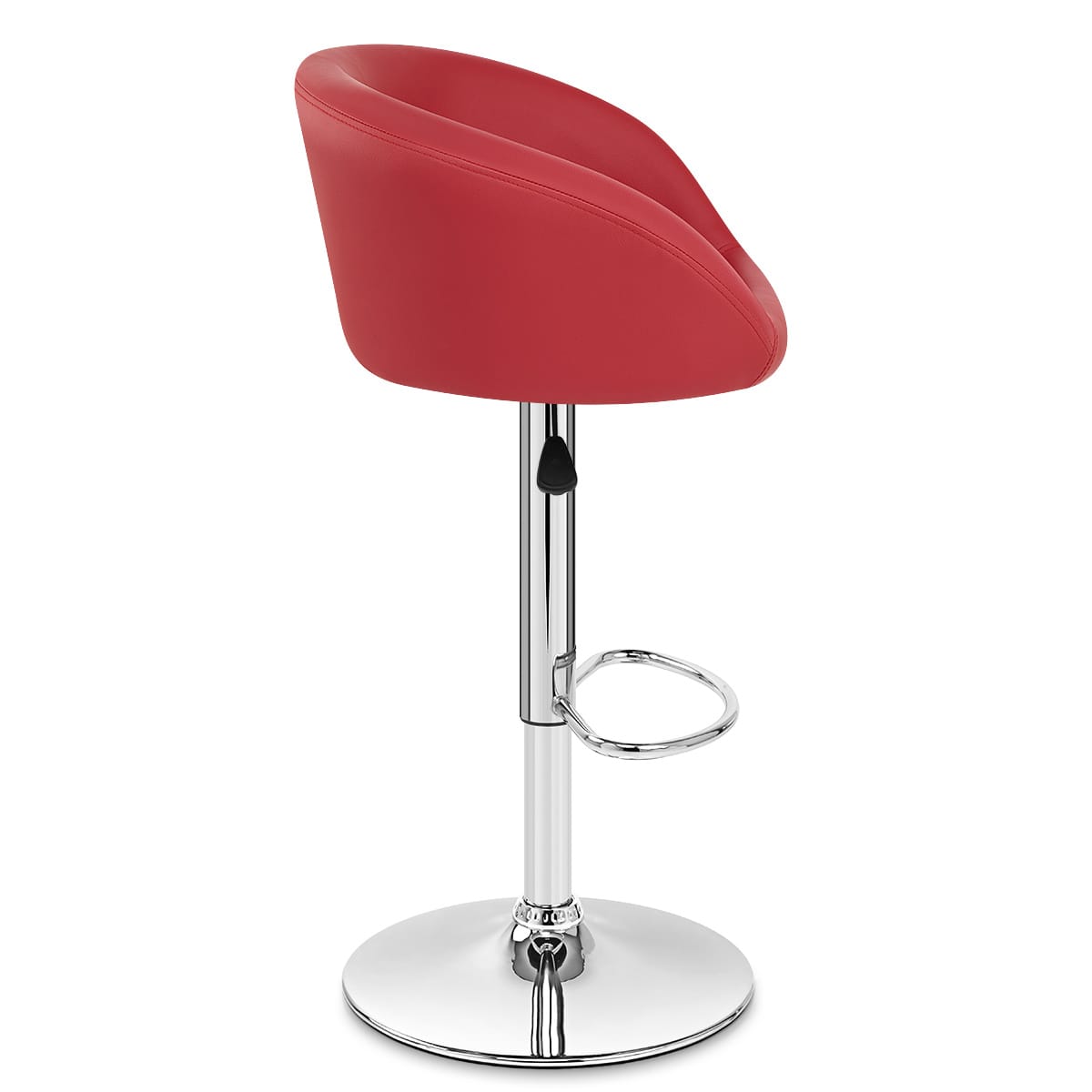 Sgabello Ecopelle Cromato - Eclipse Rosso