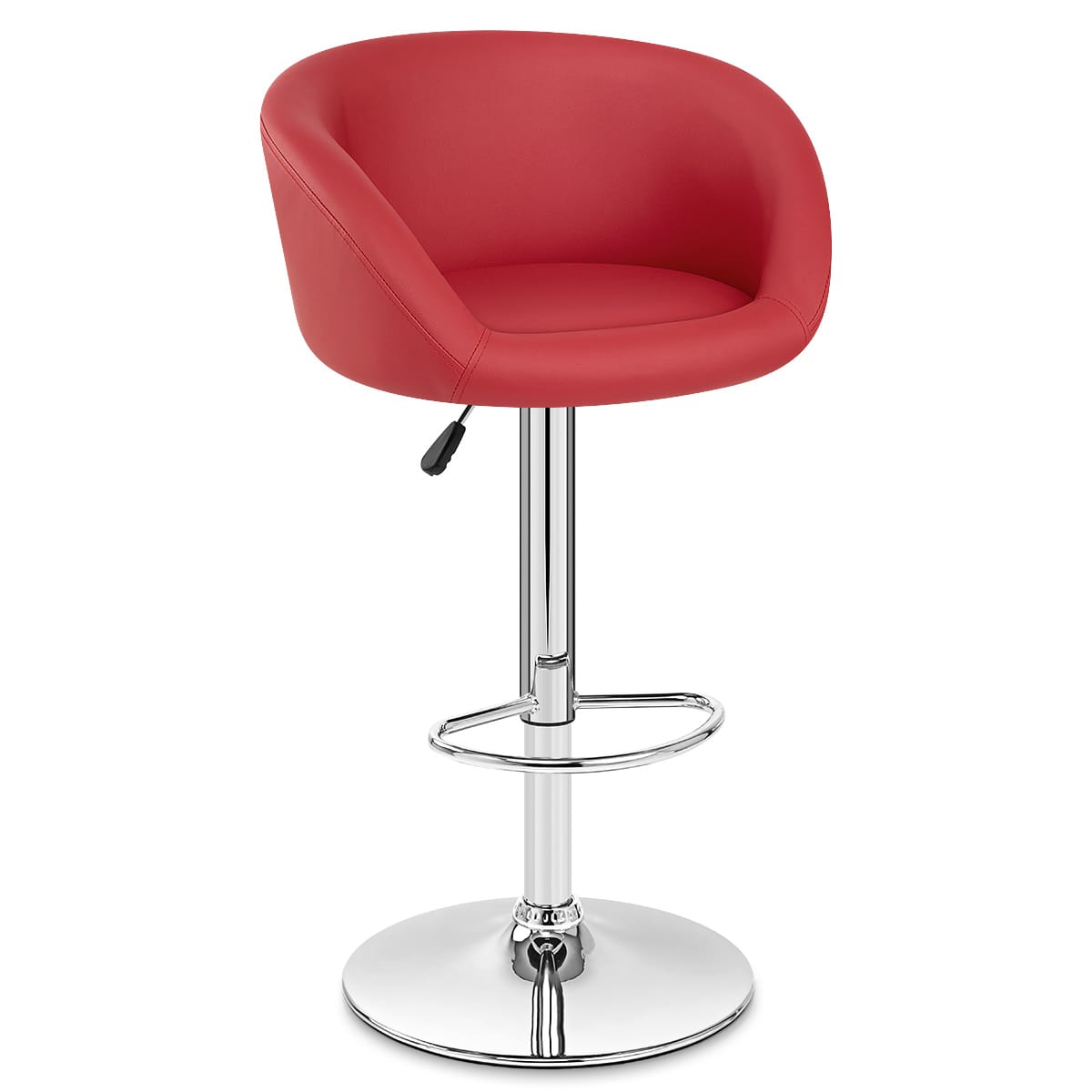 Sgabello Ecopelle Cromato - Eclipse Rosso