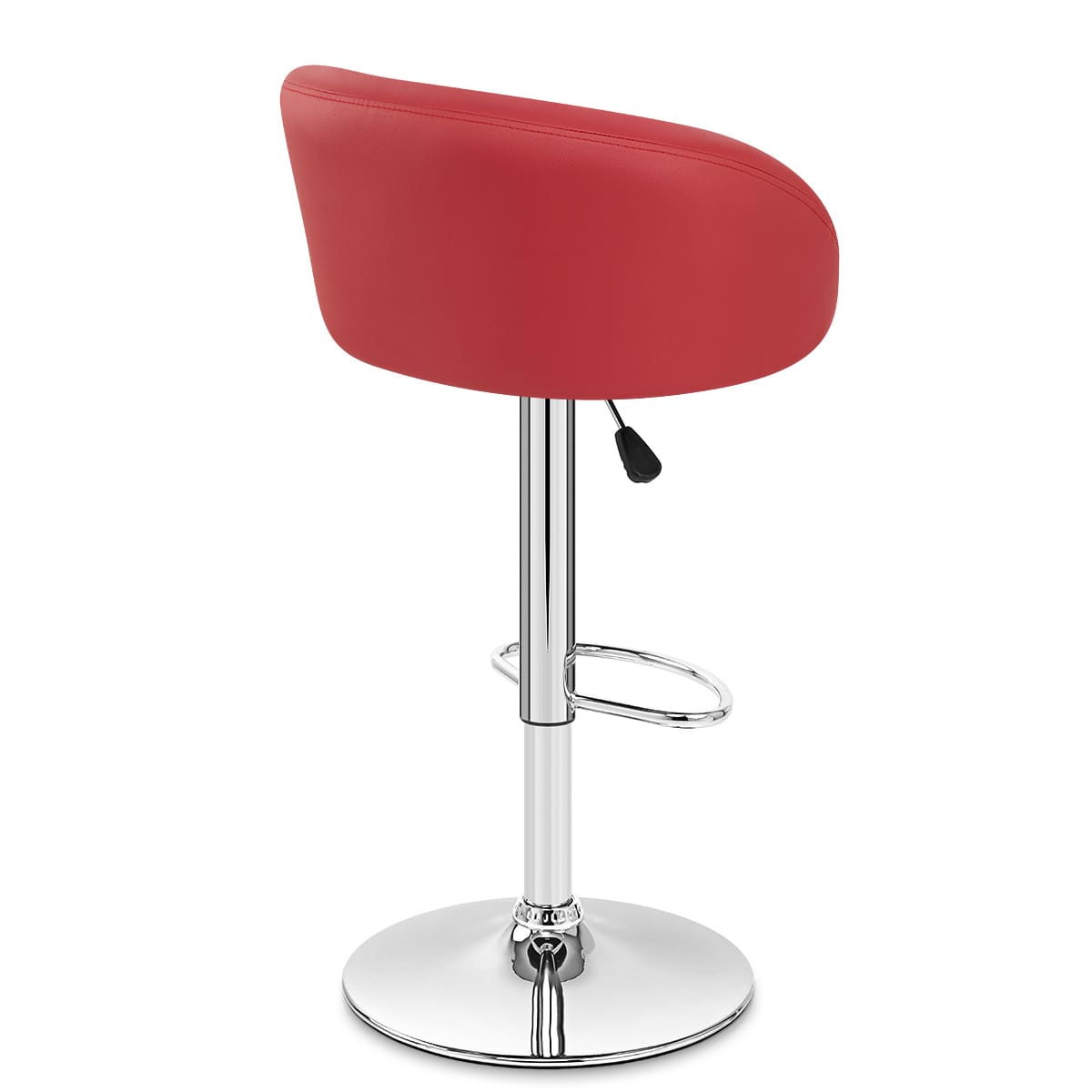 Sgabello Ecopelle Cromato - Eclipse Rosso
