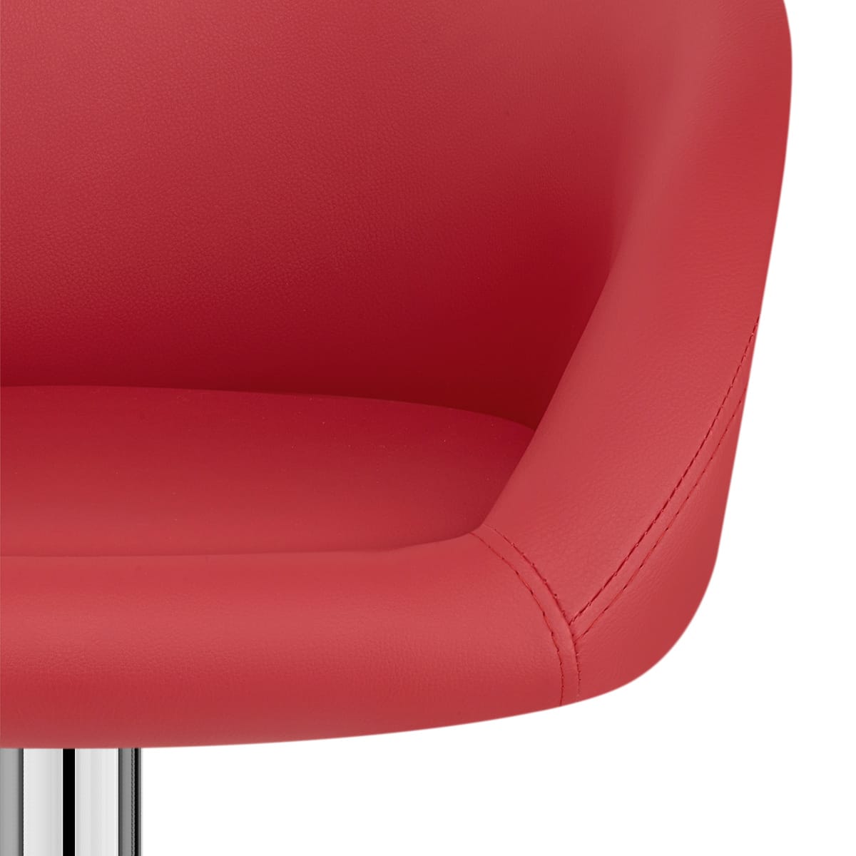 Sgabello Ecopelle Cromato - Eclipse Rosso
