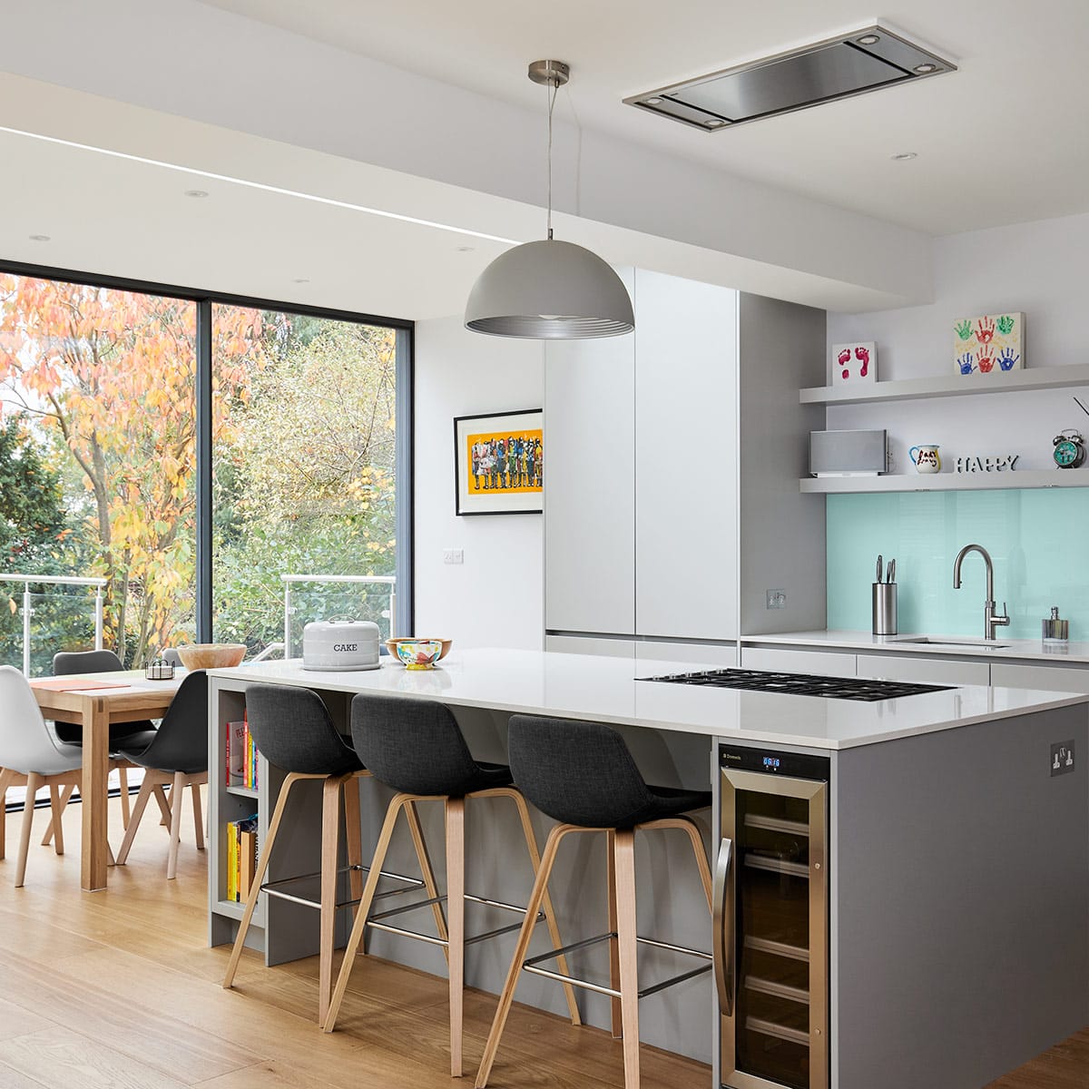 Sgabello Tessuto Legno - Reef Grigio scuro