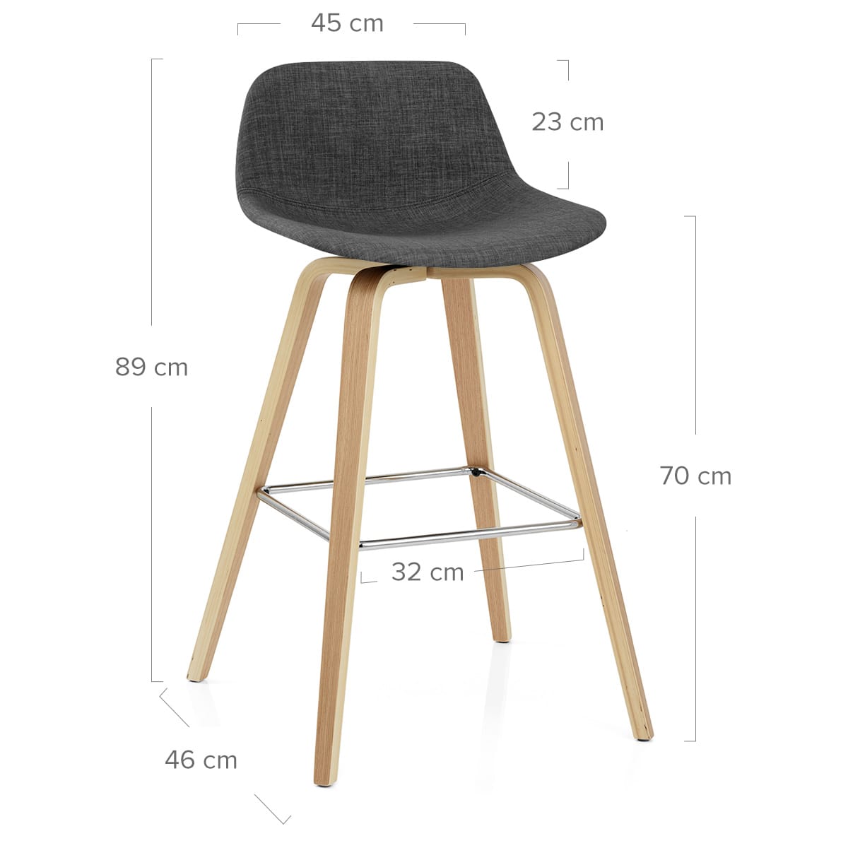 Sgabello Tessuto Legno - Reef Grigio scuro