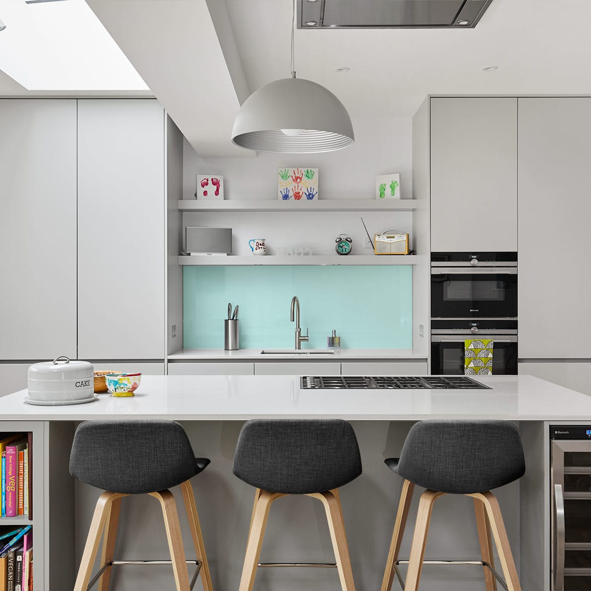 Sgabello Tessuto Legno - Reef Grigio scuro