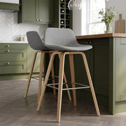 Sgabello Tessuto Quercia - Reef Grigio