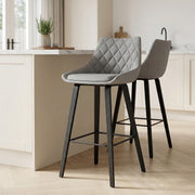 Sgabello Tessuto Legno - Regent Grigio
