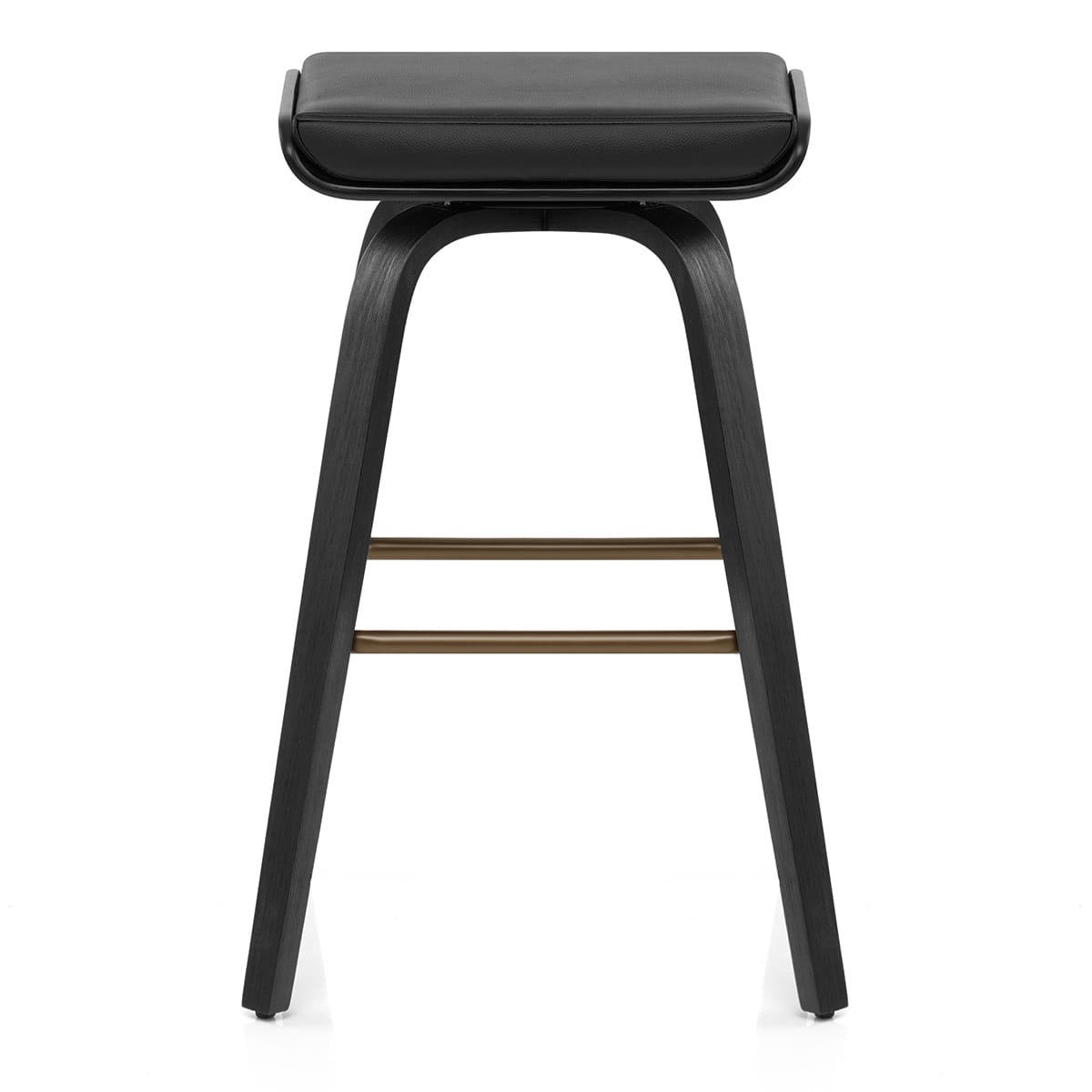 Sgabello Vera Pelle Legno - Remy Nero