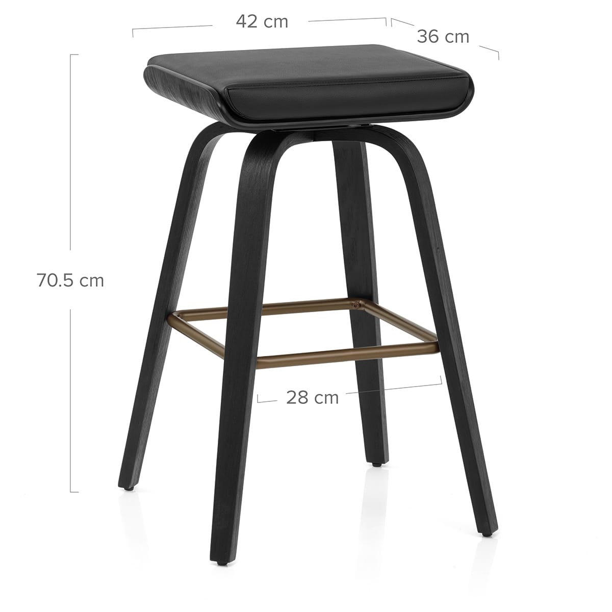 Sgabello Vera Pelle Legno - Remy Nero