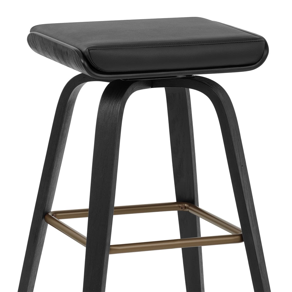 Sgabello Vera Pelle Legno - Remy Nero