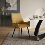 Sedia da pranzo Tessuto - Rene Giallo