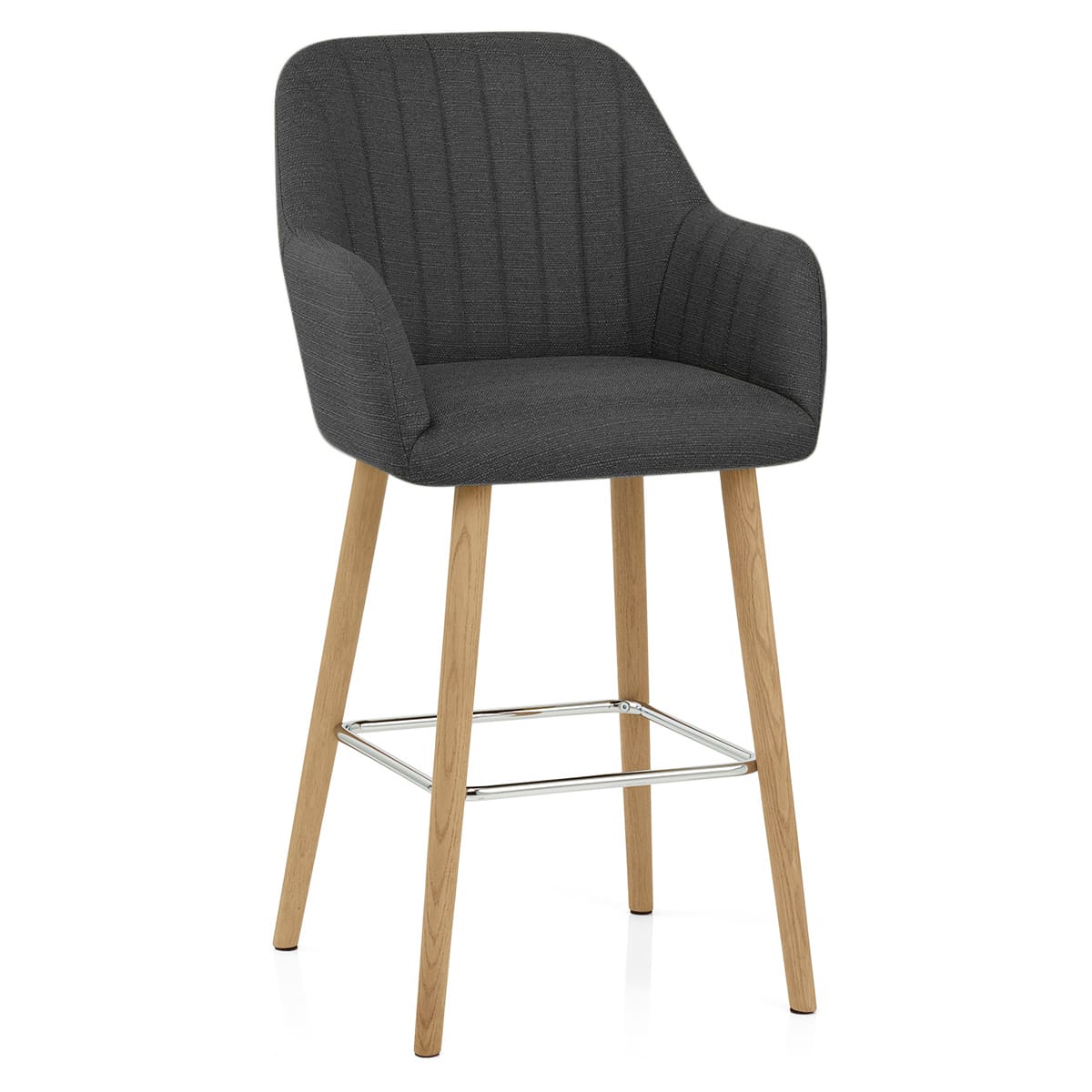 Sgabello Tessuto Legno - Rio Grigio scuro
