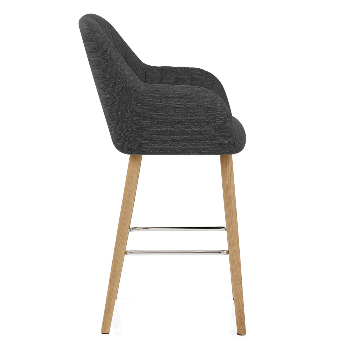 Sgabello Tessuto Legno - Rio Grigio scuro