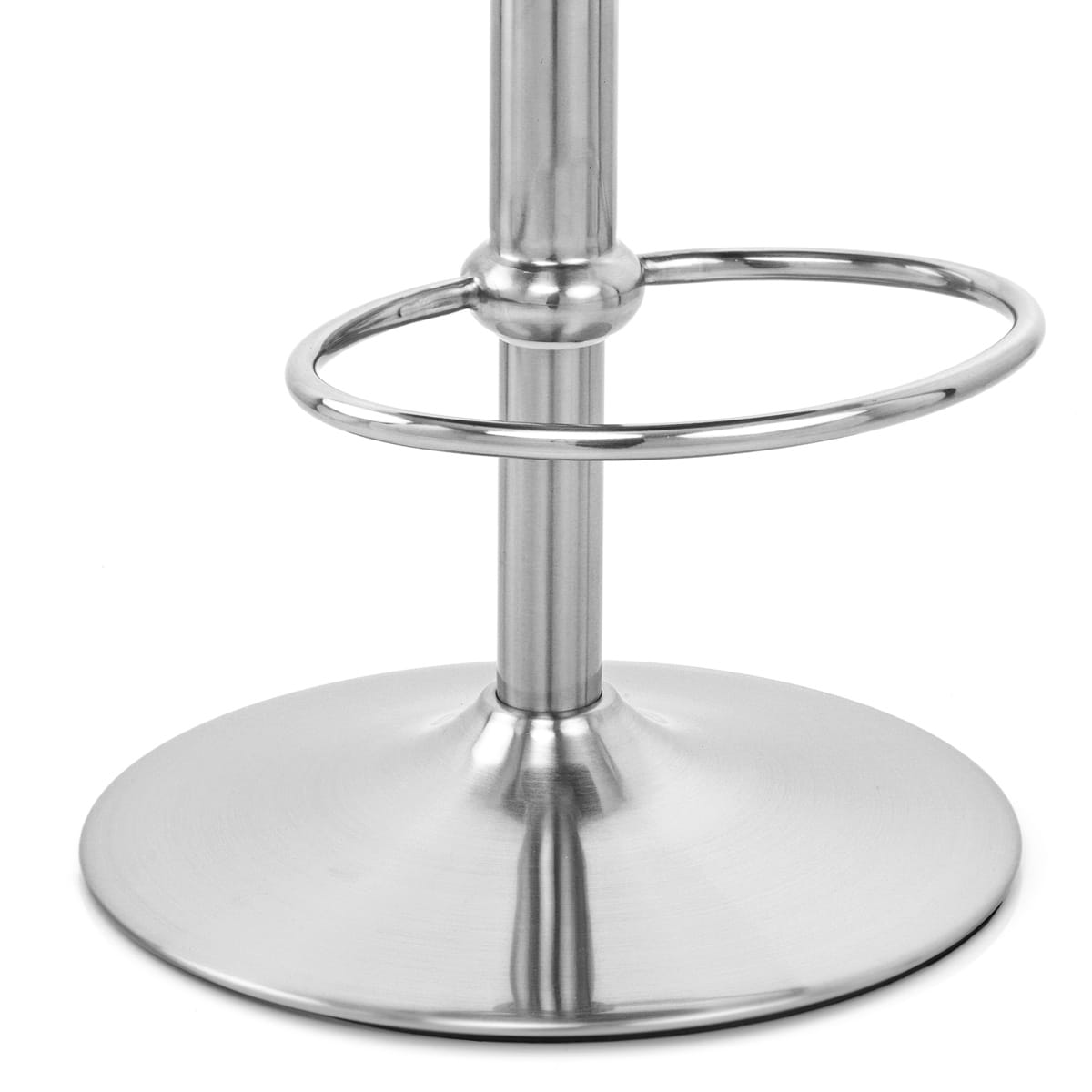 Sgabello Ecopelle Cromo Satinato - Rochelle Grigio