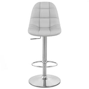 Sgabello Ecopelle Cromo Satinato - Rochelle Grigio