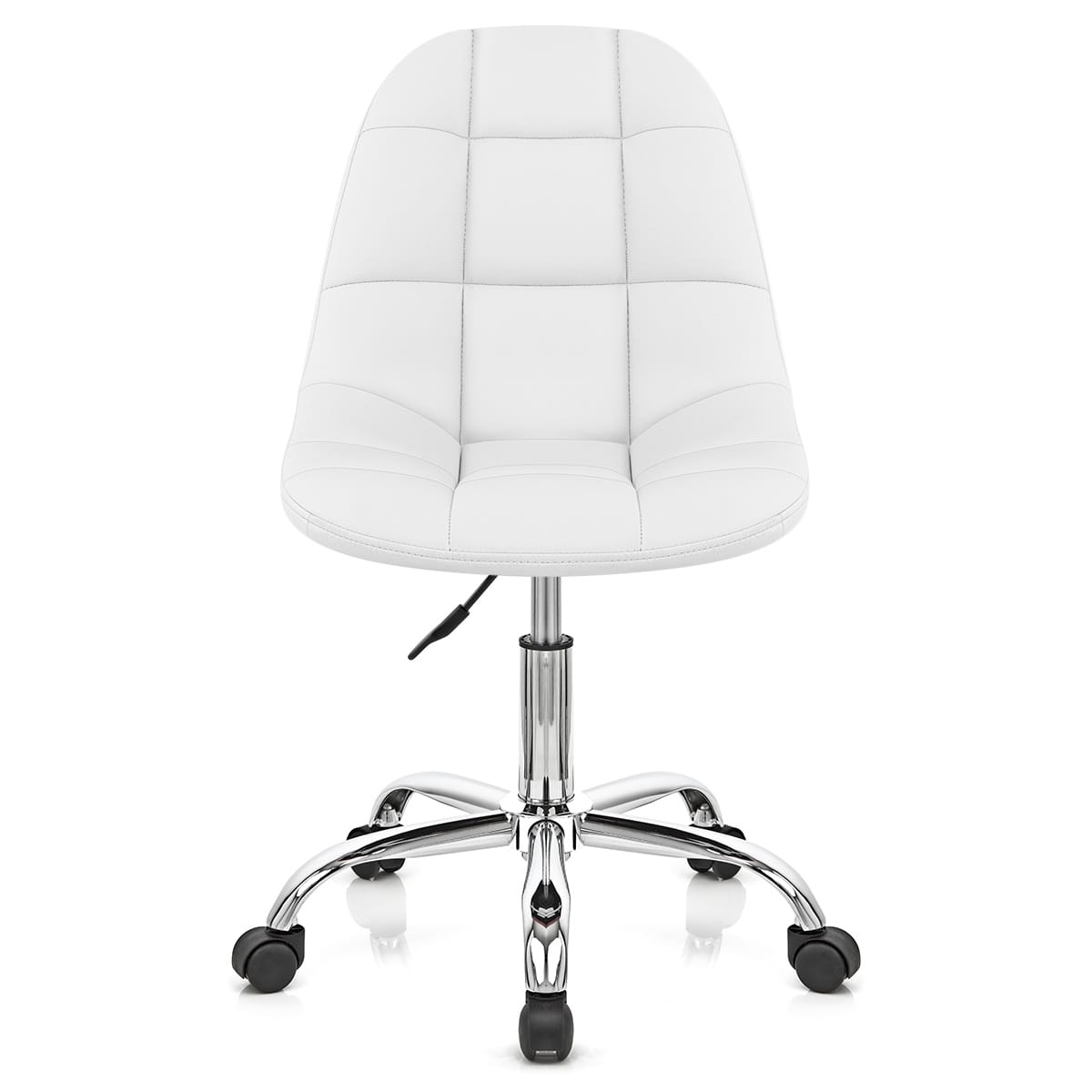Sedia Ecopelle Cromato - Rochelle Ufficio Bianco