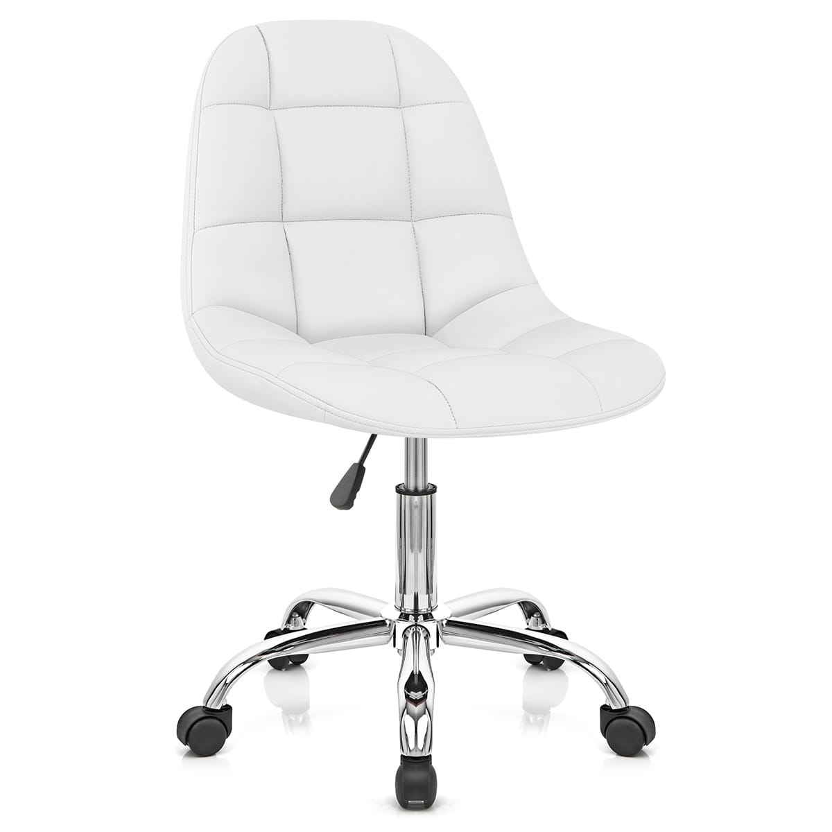 Sedia Ecopelle Cromato - Rochelle Ufficio Bianco