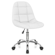 Sedia Ecopelle Cromato - Rochelle Ufficio Bianco
