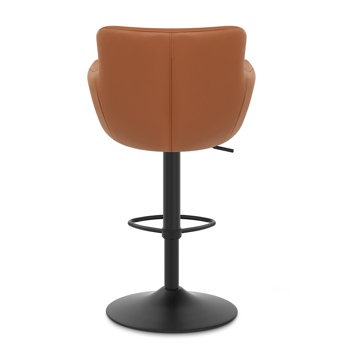 Sgabello Vera Pelle Metallo - Rome Marrone