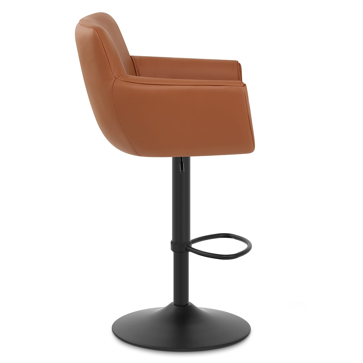 Sgabello Vera Pelle Metallo - Rome Marrone