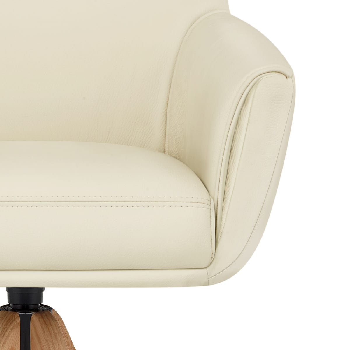 Sgabello Vera Pelle Legno - Rome Crema